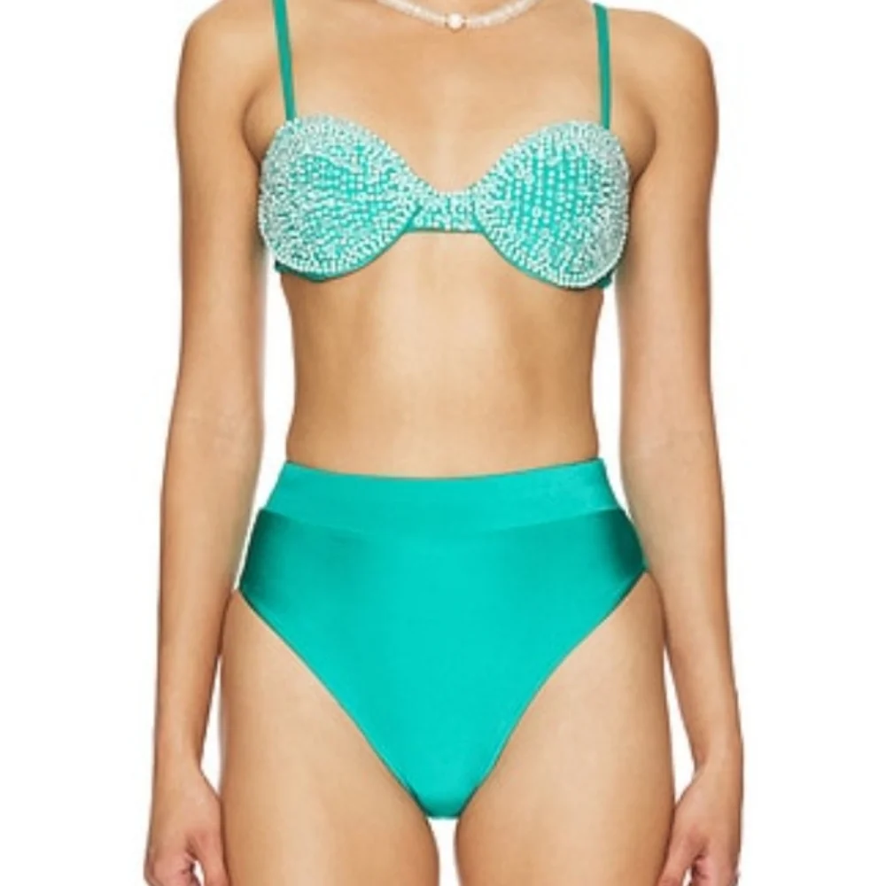 NEW Patbo Hand Beaded Bikini Top M/Bottom L - Picture 1 of 13